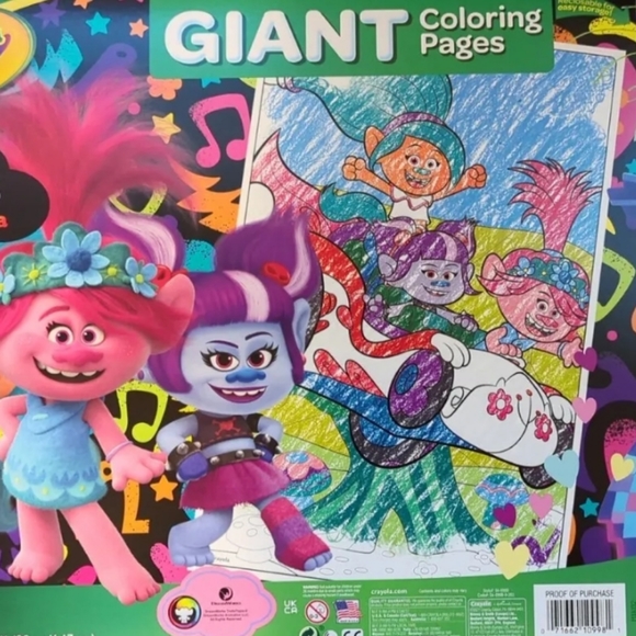Crayola GIANT Trolls (2pk) Coloring NEW - Picture 4 of 6
